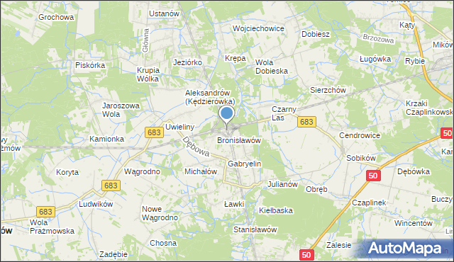 mapa Czachówek Górny, Czachówek Górny na mapie Targeo